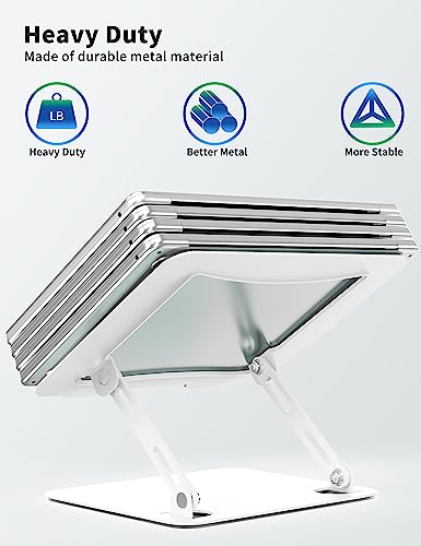 Support pour ordinateur portable contre le mal de dos réglable en métal blanc