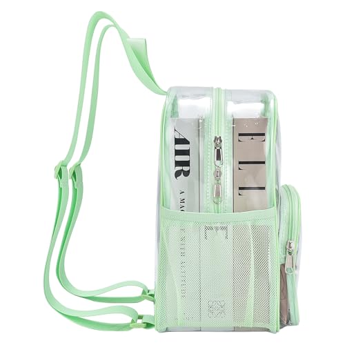 Image of Busiuw Clear Backpack for Stadium Events 12x12x6 with Front Pocket for Concert Sport Fashion Women Backpack Events Work Travel(Avocado green)
