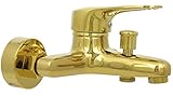 Badewannenarmatur Armatur Gold Mischbatterie Badewanne Aufputz Wannenarmatur Einhebelmischer Design Wannenamatur Wasserhahn für Badewanne