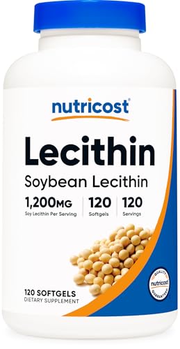 Nutricost Lecithin (1 200mg) 120 Softgels Soy Lecithin Supplement