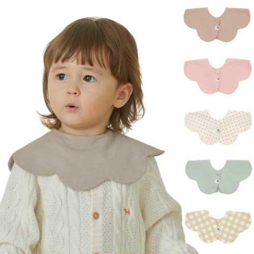 Image of Konny Baby Bibs 5-Pack, 360 ​​° Rotate, Soft and Absorbent Bandana Drooling Newborn Essentials Burp Cloths for Boys Girls (Set4)