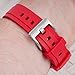 StrapHabit Extra Long Watch Strap for Large Wrists - Quick Release Rubber Band FKM 20mm 22mm (Red, 22mm)