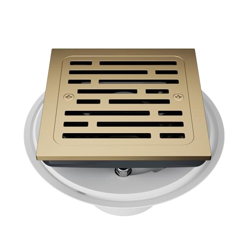 4 Inch Tile-in Square Champagne Bronze Shower Drain Replace Delta Shower Drain Shower Floor Drain Champagne Gold DT062412-CZ