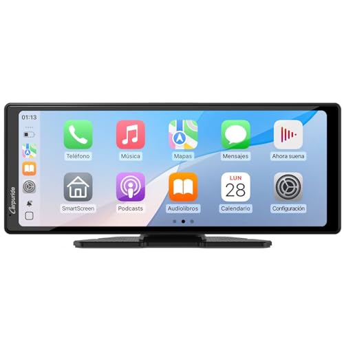 Carpuride V92   Estéreo portátil para Coche, inalámbrico Carplay y Android Auto, 10,26 Pulgadas 1080P HD Pantalla táctil Radio con BT 5.0, Soporte de Enlace de Espejo para camión RV Dash Mount