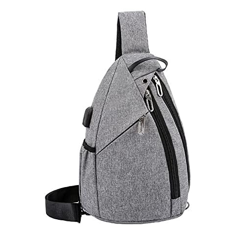 Slim Crossbody Sling Bag, Waterproof Casual Shoulder Bag, Anti-Theft Travel Chest Bag for Men Women, Grey, One size Cover
