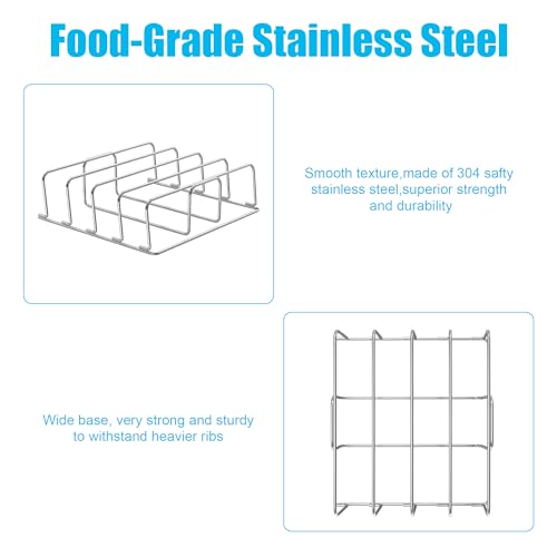 Outspark Rib Racks for Ninja OG800 and OG900 Series,Grill Stand for Ninja OG850 OG951 Woodfire Pro Connect Premium XL Outdoor Grill and Smoker,Stainless Steel 304 Outdoor Grill Accessories