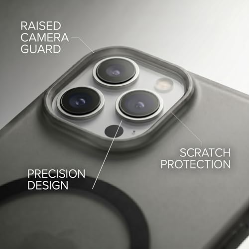 Image of amazon basics Luxury Paper Thin Case Cover for iPhone 15 Pro | Matte Finish | Compatible with magsafe | (Black, iPhone 15 Pro)