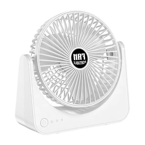Genérico Ventilador de Mesa - Ajustable Portátil 3 Velocidades Silencioso - Ventilador Eléctrico Pequeño Silencioso - para Habitación Salón Estudio Escuela Viaje Aire Libre