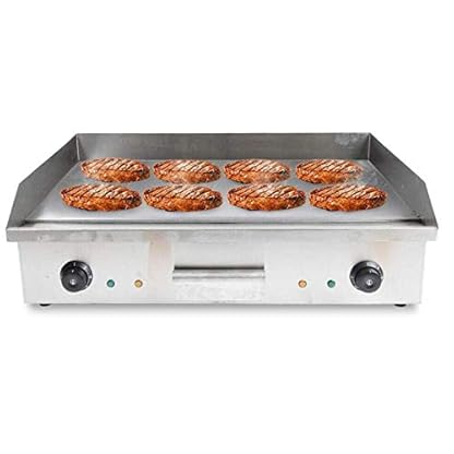 Kommerzielle elektrische Bratpfanne, elektrischer Tischgrill, 4400w Arbeitsplattengrill Grill Kochplatte Edelstahl…