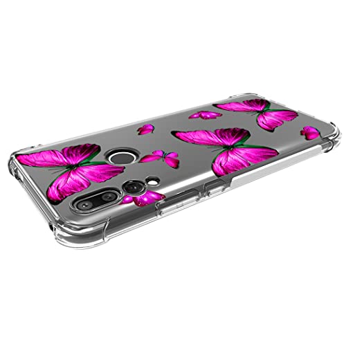 Yerebel Case For Huawei Y9 Prime 2019 Stk-L21 Cute Case, Clear Flexible Bumper Tpu Soft Rubber Silicone Cover Phone Case For Huawei Y9 Prime 2019 (Rose Butterfly) #TOP3