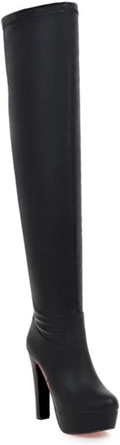 Women's Over-The-Knee Boots Casual and Cool Style with A Super High Spike Heel and A Comfortable Round Toe with Side Zipper