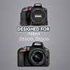 MegaGear Nikon D5600 ، D5500 كاميرا جلدية جاهزة من أي وقت مضى نصف علبة وحزام ، مع وصول البطارية - أسود - MG1170