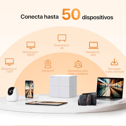 Miniatura 5 de Tenda Nova Mw6 Mesh Router Sistema Wifi De Red En Malla Dual Band Hasta 500 Metros, Mu-Mimo, 2 Puertos Gigabit, Plug And Play, Funciona Con Alexa, Sustituye Tu Repetidor De Red Tradicional Pack 3