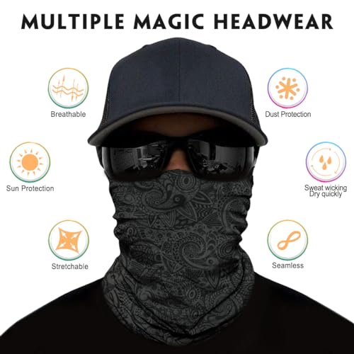 Image of Venswell Neck Gaiter Face Mask Men Women,Seamless Bandana Rave Face Cover Scarf Mask,Balaclava,Headband, Head Wrap,Headwear
