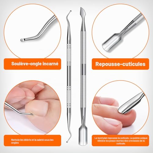 Coupe ongle professionnel, pince coupe ongle pied pour ongles épais pour personnes âgées avec large ouverture, kit coupe ongle allemand pour hommes ongles incarnés avec lame incurvée inclinée – vue 6