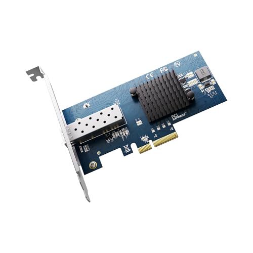 BZIZU 10Gb PCIe NIC, Intel 82599EN, SFP+ Port, X520-DA1 Compatible, PCIe X4/X8, Low Profile, Supports Windows Server/Linux/VMware ESXi/Proxmox/TrueNAS