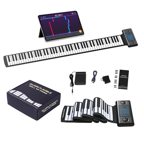 KONIX Piano enroulable à 88 touches, piano portable à rouler à la main pour enfant débutant avec Bluetooth et MIDI, 128 tons et rythmes, meilleur cadeau de Noël ou d’anniversaire - Les Beatles, Paul McCartney, John Lennon, RIngo Starr, George Harrison KONIX Piano enroulable à 88 touches, piano portable à rouler à la main pour enfant débutant avec Bluetooth et MIDI, 128 tons et rythmes, meilleur cadeau de Noël ou d'anniversaire