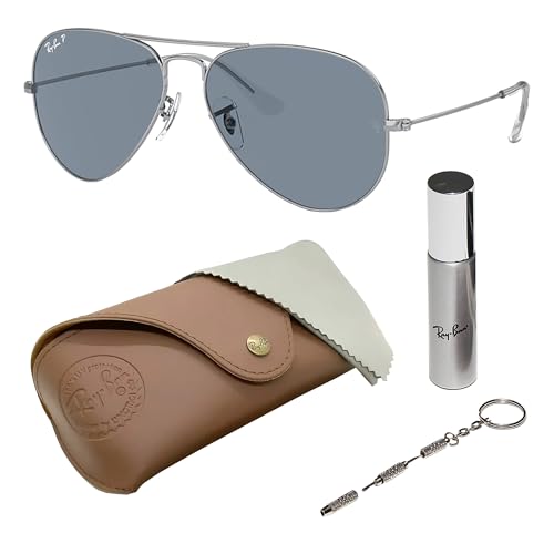 Image of Ray-Ban RB3025 CLASSIC AVIATOR POLARIZED Sunglasses for Men & Women with Official Eyewear Kit