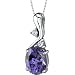 Simulated Alexandrite Pendant Necklace Sterling Silver 3.50 Carats Oval Shape