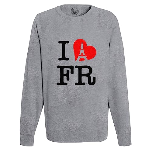 Sweatshirt Homme I Love FR confortable pour voyage en France et vacances à Paris