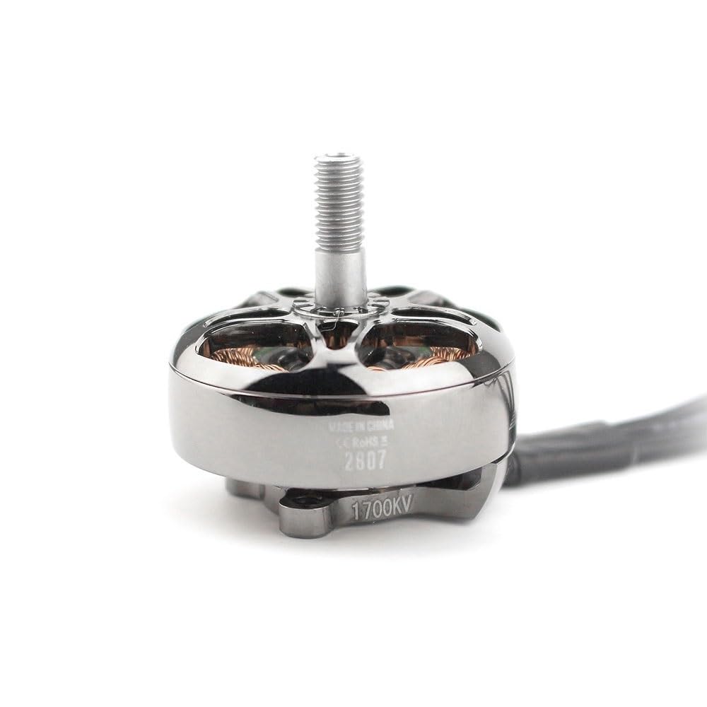FPV Brushless Motor 2807 1300KV 6S/1500KV 5S/1700KV 4S Brushless Motor 4mm Shaft Compatible 6-7inch Propeller for RC FPV Racing Drone (Color : 2PCS 1700KV)