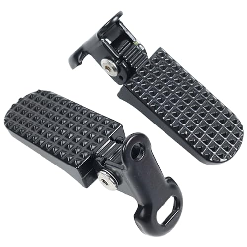 2pcs Bike Rear Pedals Aluminium Foot Peg Non-Slip Foldable Bicycle Footrests for E-Bike Mountain Bike Folding Bicycle(Black)