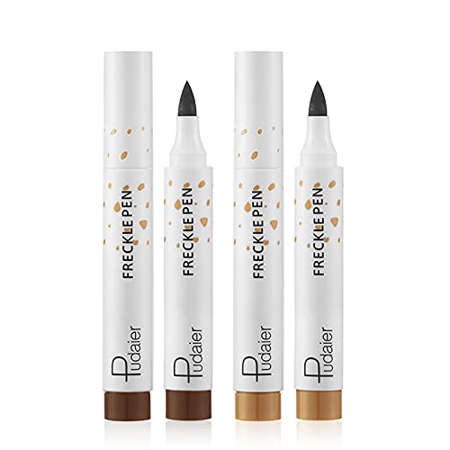 Freckle Pen 2 Colors Waterproof Lasting Natural Like Face Freckle Makeup Pen 2 Pcs 0.17 Fl Oz