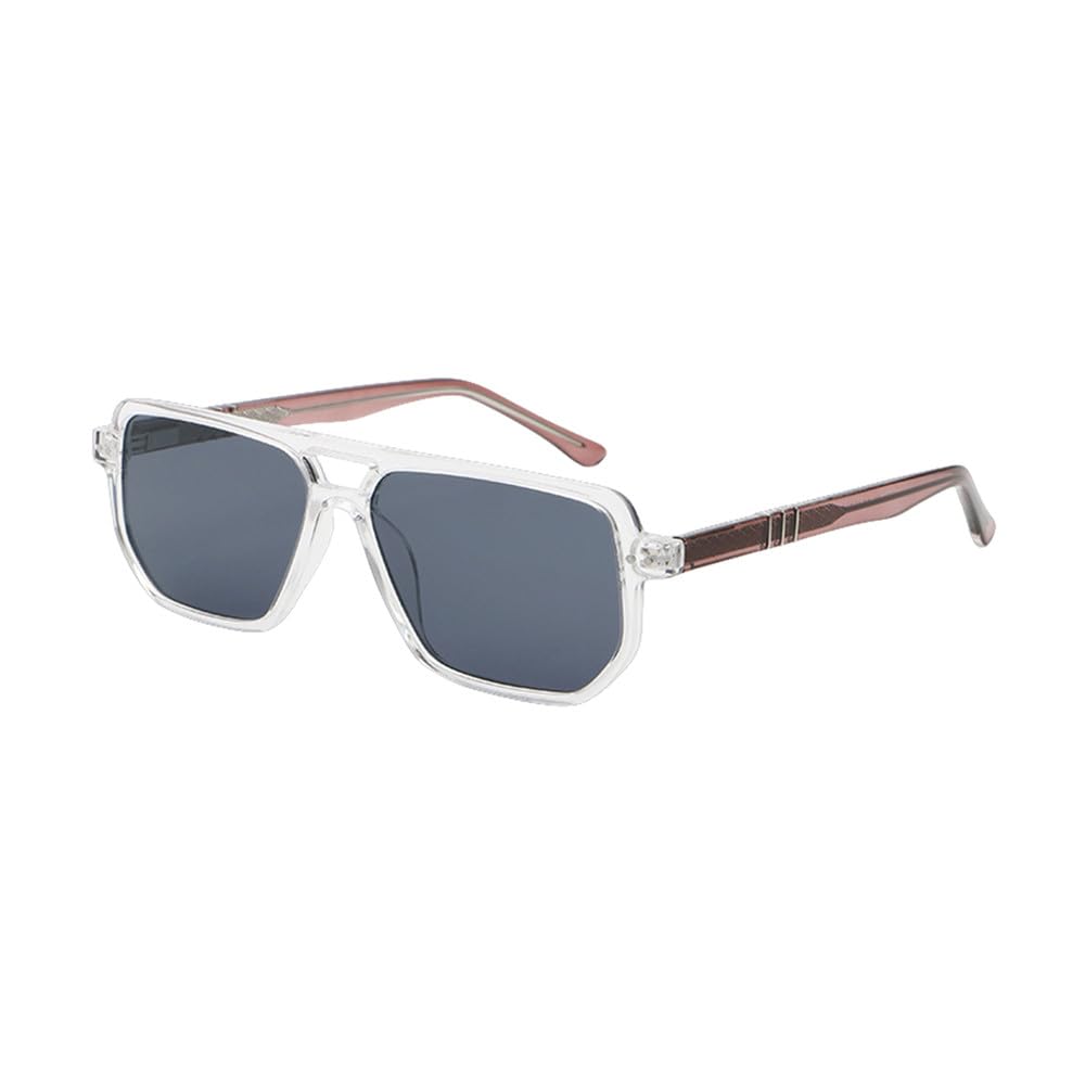 Lunettes de soleil léopard marron rétro dotées d'une structure double pont géométrique - 8