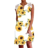 Longra Böhmisch Kleid Damen Sommerkleid Knielang Strandkleider Kielang Freizeitkleid Partykleid Lang Kleider Rückenfreies A-Linien Kleid Mini Sommerkleid