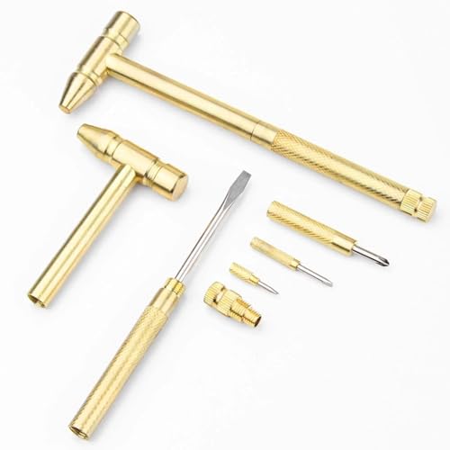 Image of 5 in 1 Portable Screwdriver Set with Mini Metal Hammer Hidden Multifunction Pocket Tool Kit with Screwdrivers Compact Multitool Mini Hammer for Home Repair & DIY (Pack of 1)