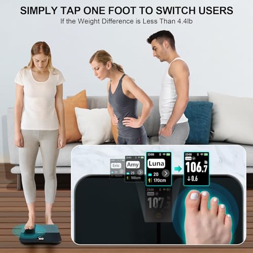 ABLEGRID Body Fat Scale,FSA HSA Eligible Smart WiFi Digital Bathroom Scale for Body Weight and Fat Percentage,16 Accurate Body Compositions Analyzer with BMI,Heart Rate,Fitness App,Rechargeable,400lb - Image 6