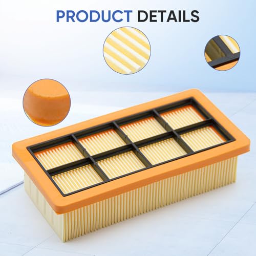 3 Stück KFI 7420 Flachfaltenfilter Set für Kärcher Asche- und Trockensauger AD 2, AD 2 Battery, AD 4 Premium, AD 3 Premium, AD 3, AD 3.200, AD 3.000, Artikelnummer 6.415-953.0