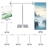 OLYCRAFT 8 Sets Adjustable Metal Banner Holder Table Top Banner Display Poster Stand T Shaped Desktop Business Poster Holder Advertising Display Sign Holder for Indoor Outdoor Counter - 28~94cm