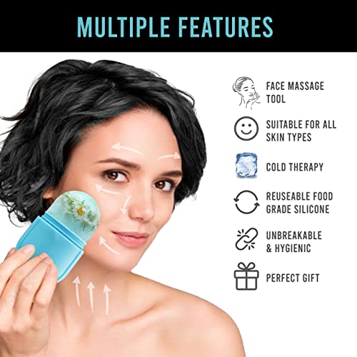 Image of MELLO Ice Roller for Face, Ice Roller for Face Massager, Face Ice Roller to Enhance Skin Glow, Shrink & Tighten Pores, Reusable Facial Ice Roller(Blue)