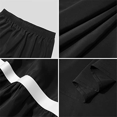 Jupes patchwork pour homme noir pantalon ample décontracté de rue