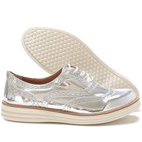 Tênis Oxford Feminino QQ Casual 300 Prata 35