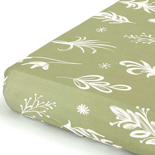 Pack n Play Sheets Fitted 2 Pack, Stretchy Ultra Soft Jersey Knit Pack and Play Sheets, Universal Fitted Portable/Mini Crib Mattresses Snug and Safe, Oliver Flora for Boy and Girl