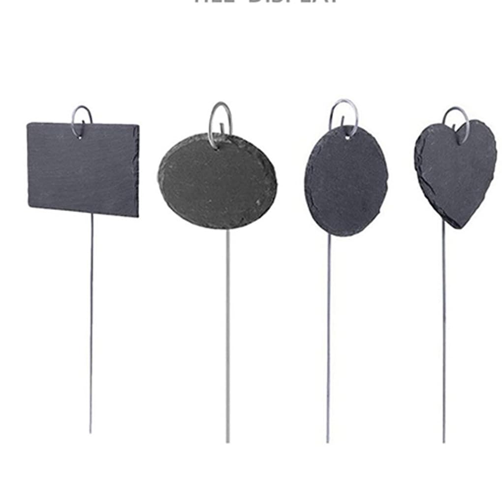 Etiquetas para plantas en losas de piedra, Ovalado-10 * 8cm | una fácil identificación de las plantas en el jardín. Juego de etiquetas para losas de piedra.