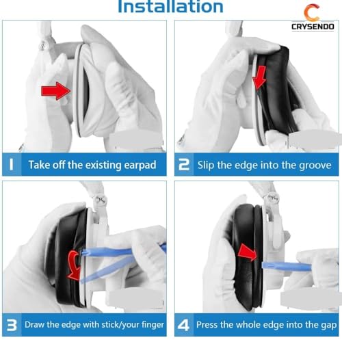 Image of Crysendo Headphone Cushion Compatible with Z-EBRONICS Zeb-Duke Headset Replacement Ear Cushion | Earpads for Headphones, Soft Protein Leather, Superior Noise Isolation Memory Foam- (Black)