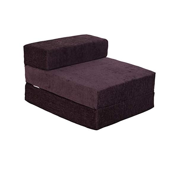 Loft 25 Single Fold Out Chair Chenille Z Bed | Guest Foldable Sofa Futon Mattress | Living Room Furniture | Ergonomically Designed | Soft and Comfy