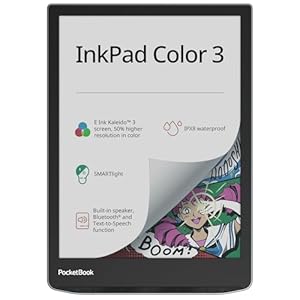 PocketBook InkPad Color 3 E-Book Reader | Enhanced 7.8” Color E-Paper E-Ink Screen | Eye-Friendly E-Reader for Comics | SMARTlight | Audiobooks & Text-to-Speech | Bluetooth® & Built-in Speaker