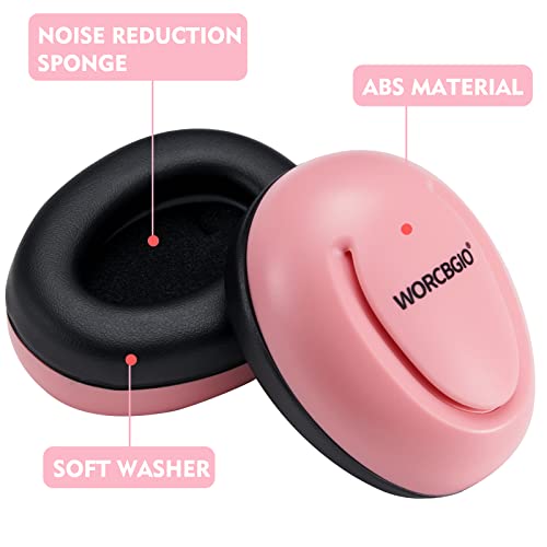 Worcbgio Infant Ear Protection Headphones With Adjustable Elastic Headband&Comfortable White Muffs Baby Earmuff Helps Sleep Well & Reduce Noise (Donut,Pink #TOP2