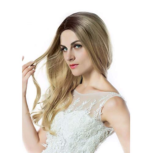 Perruque Perruque, Dames 45cm Longues Ondulées Noires Racines Doux Comme De Vrais Cheveux Résistant À La Chaleur Quotidienne Cosplay Perruques Cover