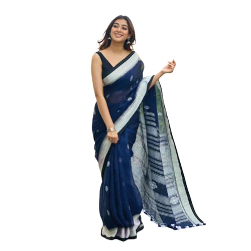 Image of H&J INNOVATION Women's SOFT LILAN SLAB ATTRACTIVE CHARMFULL BEAUTIFUL RICH PALLU & JACQUARD WORK RUNNING EXCLUSIVE BORDER 5.5 Meter Saree| 0.8 Meter Unstitched Blouse Piece HJ-5818