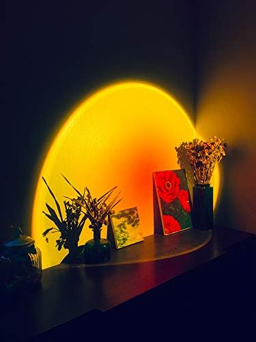Sunset Projection Lamp, Sunset Lamp Projection, Sunset Light, Romantic Visual Mood Lighting,180° Rotation Network Red Light, Modern Floor Stand Night Light for Living Room Bedroom Decor