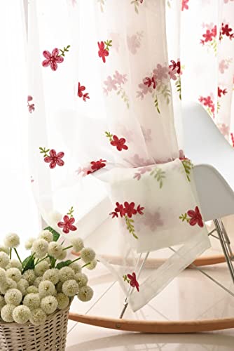 HooHero Voile Liner Korean Style Fresh Wedding Room Floral Embroidered