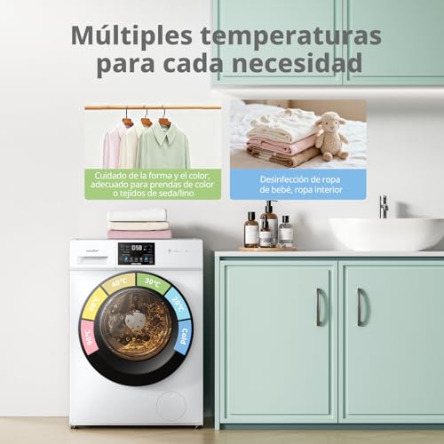 COMFEE' Lavadora 10KG Clase A-10% 1400RPM Motor BLDC Blanco CFP03EW100W-HL - Imagen 8