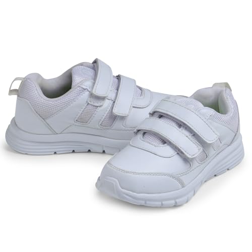 Image of DOCTOR EXTRA SOFT Lightweight EVA Unisex-Child /Kids /Adults Black & White School Uniform Shoe with Memory Foam Cushion & Adjustable Hook Loop| Formal,Casual,Running|Comfortable | Anti-Skid D-3005