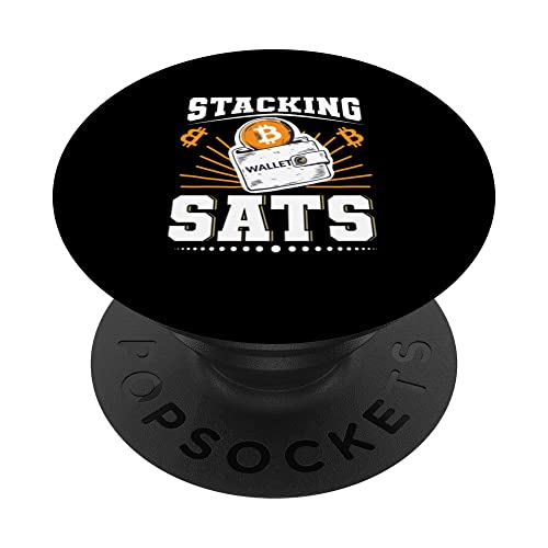 Stacking Sats - Bitcoin PopSockets Swappable PopGrip, Black