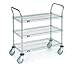 Nexel Industries 1830N3C 18 x 30 in. 3 Shelf Utility Cart with Pneumatic Caster, Chrome